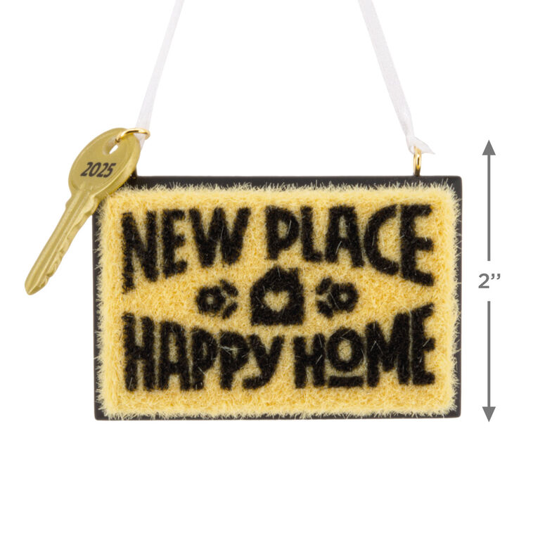 New Place Happy Home Doormat Christmas Ornament measurement image number 3