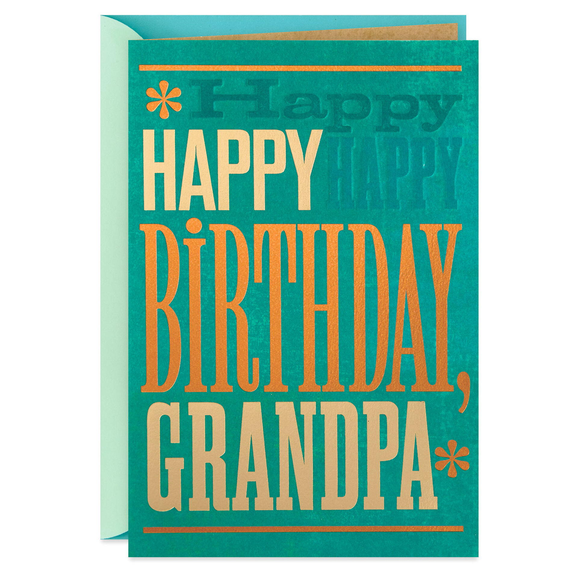 Happy Happy Happy Birthday Card For Grandpa Greeting Cards