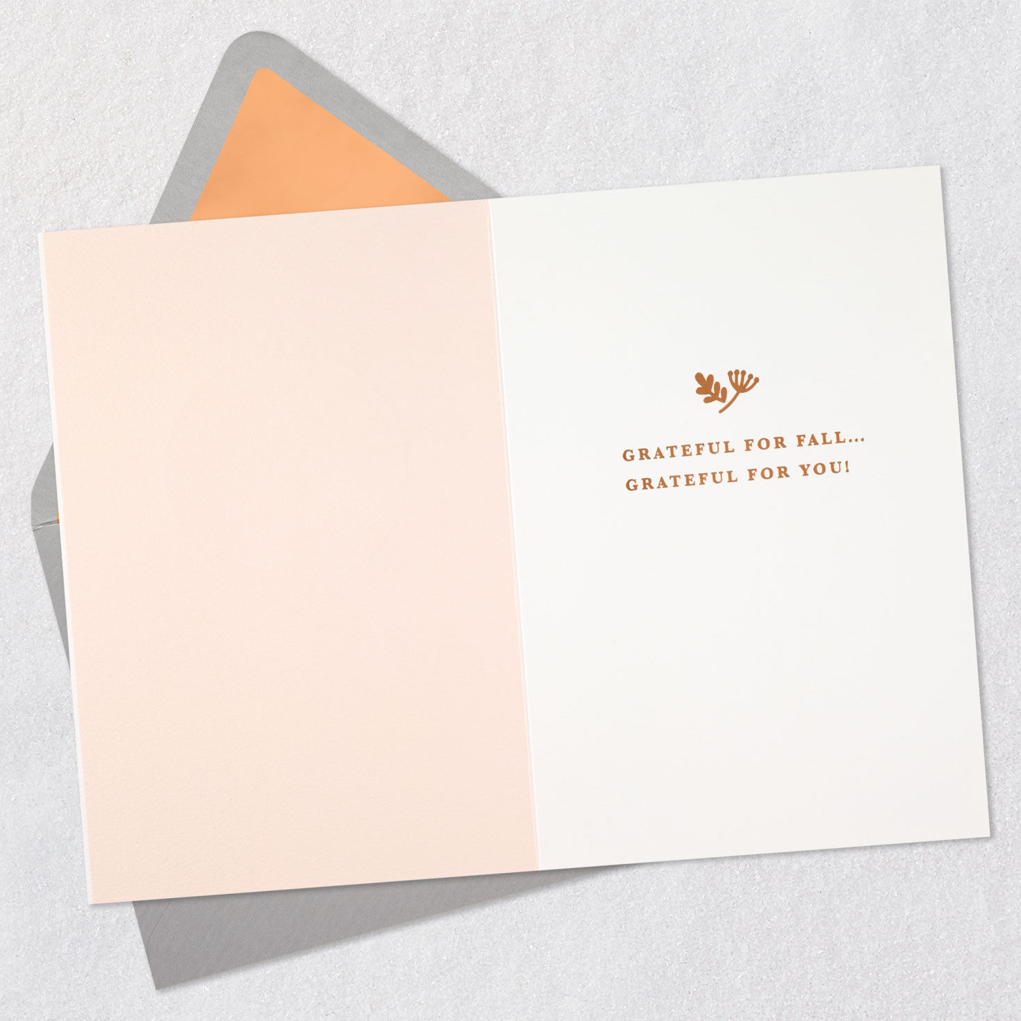 3D Pumpkins and Fall Leaves Halloween Card Open card with envelope image number 3