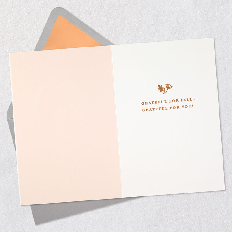 3D Pumpkins and Fall Leaves Halloween Card Open card with envelope image number 3