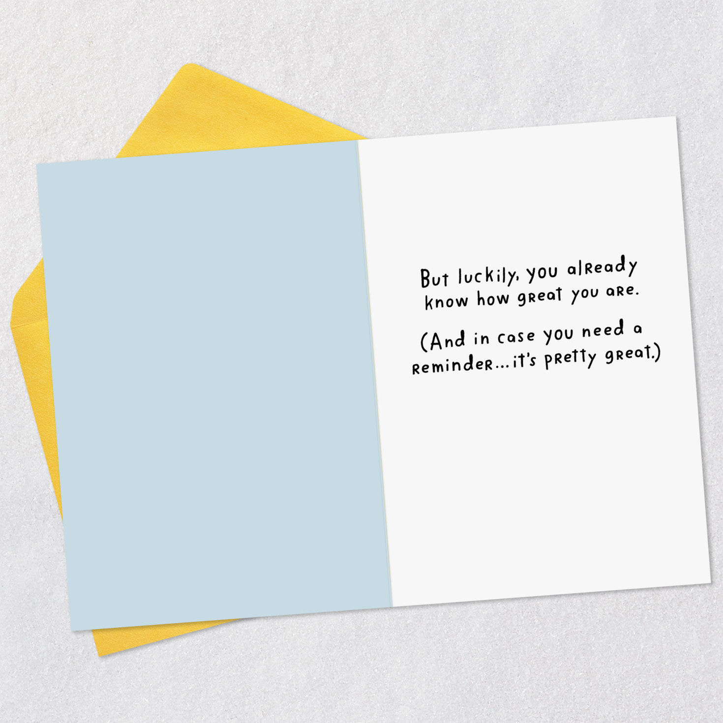Meh Unicorn Pep Talk Funny Encouragement Card Open card with envelope image number 3