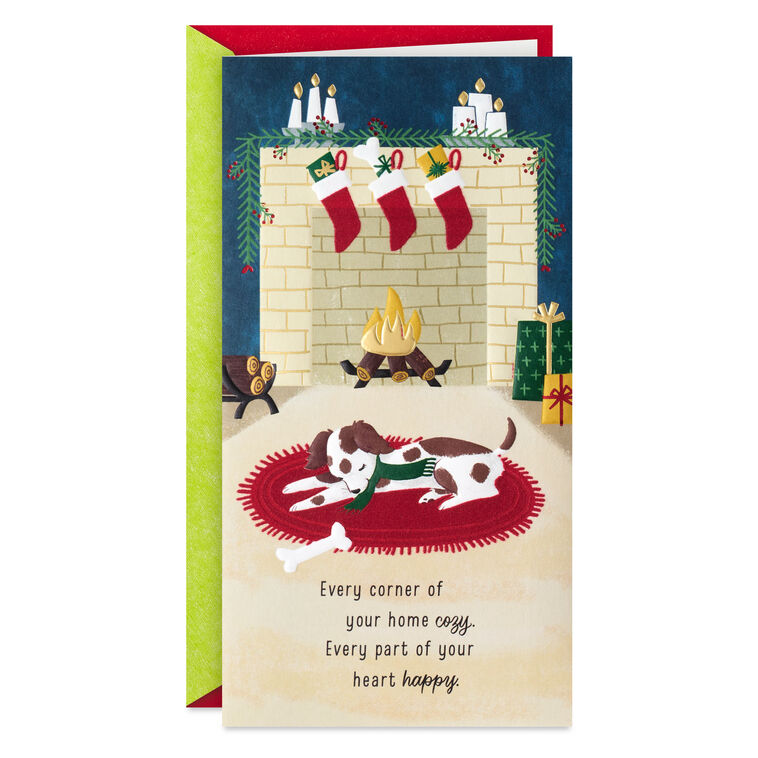 Cozy, Happy and Peaceful Money Holder Christmas Card