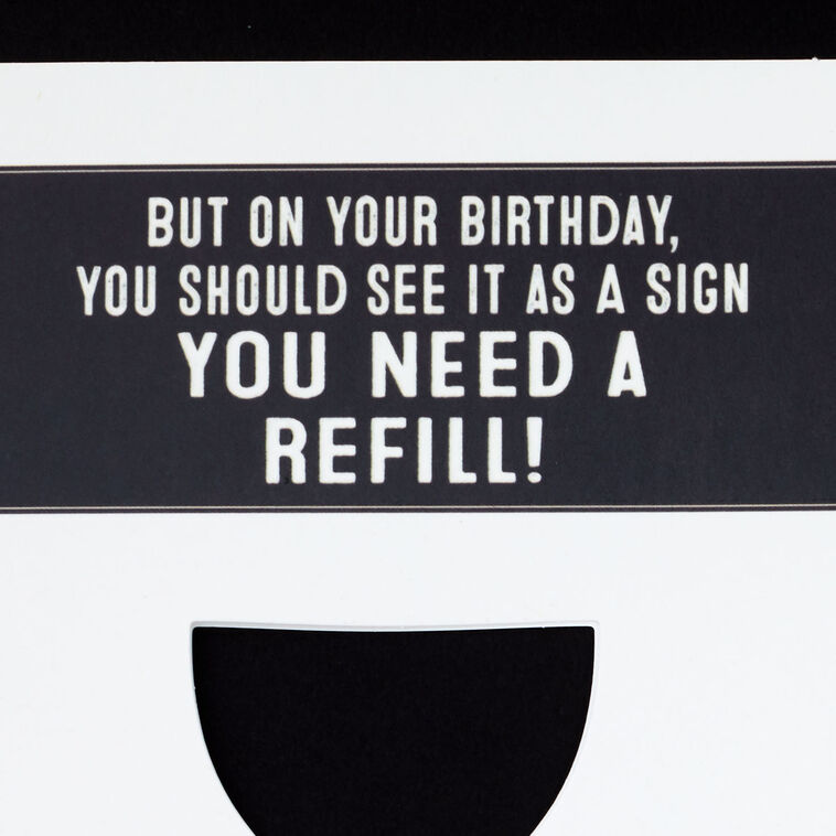 Glass Half-Full of Wine Birthday Card, , large image number 2