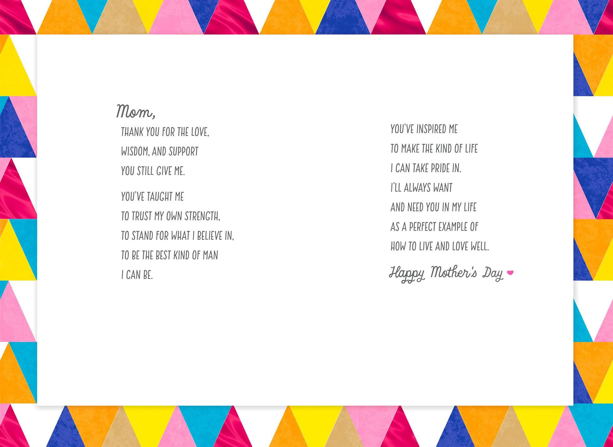 From a Grateful Son Mother's Day Card