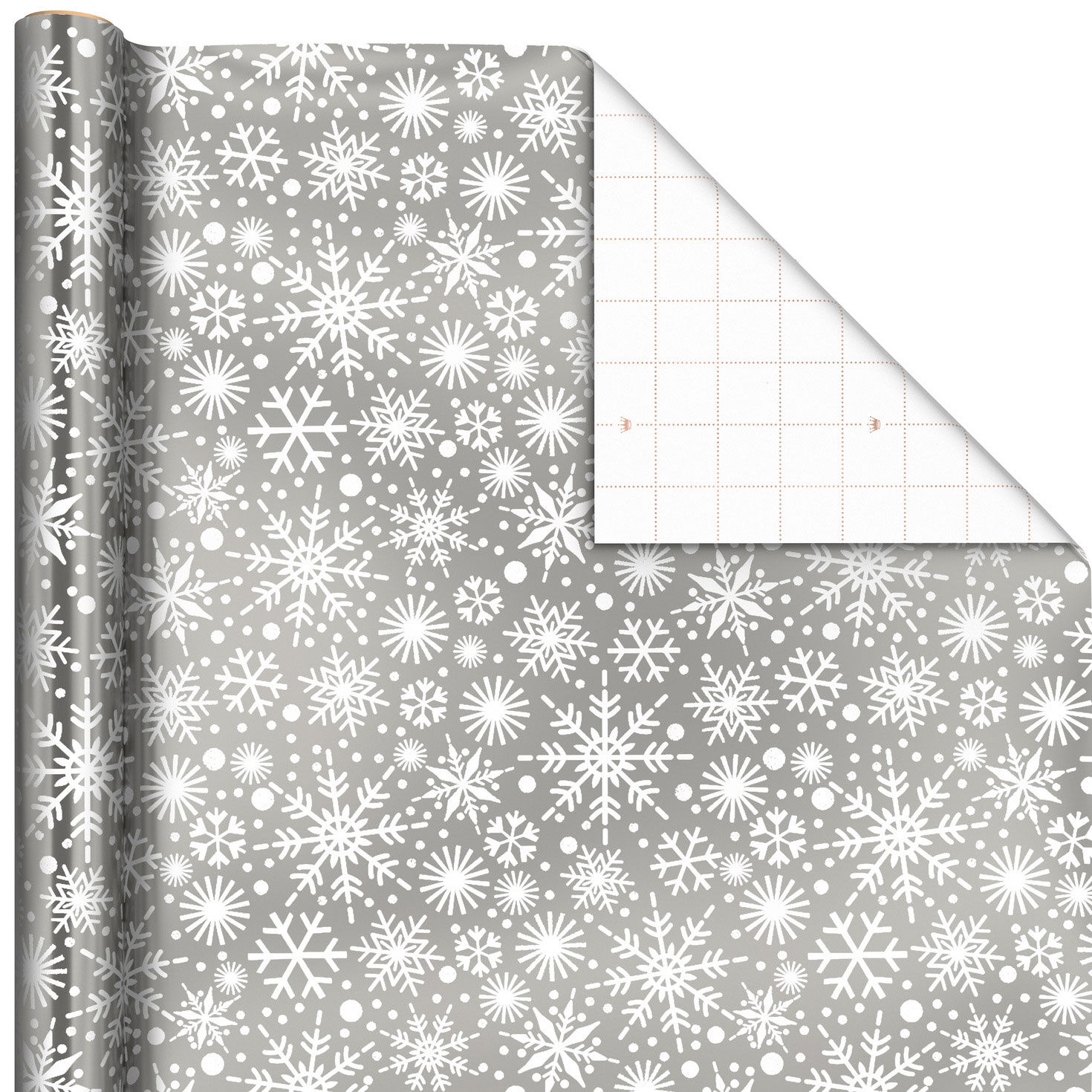Snowflakes on Metallic Silver Jumbo Holiday Wrapping Paper Roll, 54 sq. ft. for only USD 9.99 | Hallmark