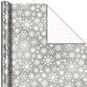 Snowflakes on Silver Foil Holiday Wrapping Paper Roll  image number 1