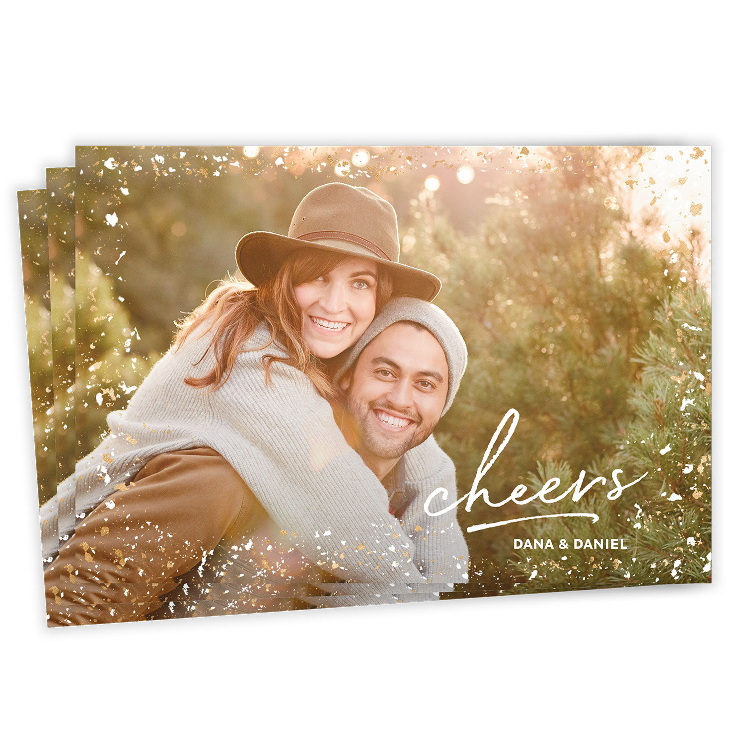 Glitz and Glamour Cheers Flat Holiday Photo Card