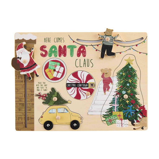 Mud Pie Santa Interactive Board Puzzle for Kids, 