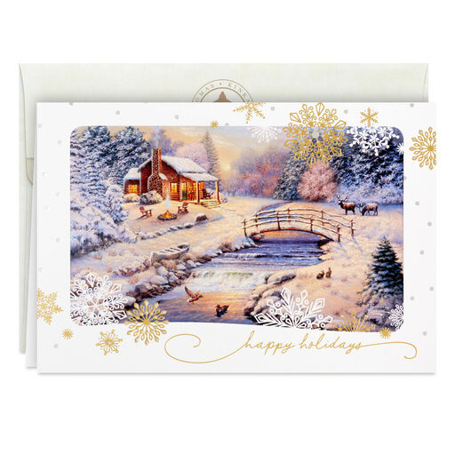 Thomas Kinkade Cozy Cabin Boxed Holiday Cards, Pack of 16, 