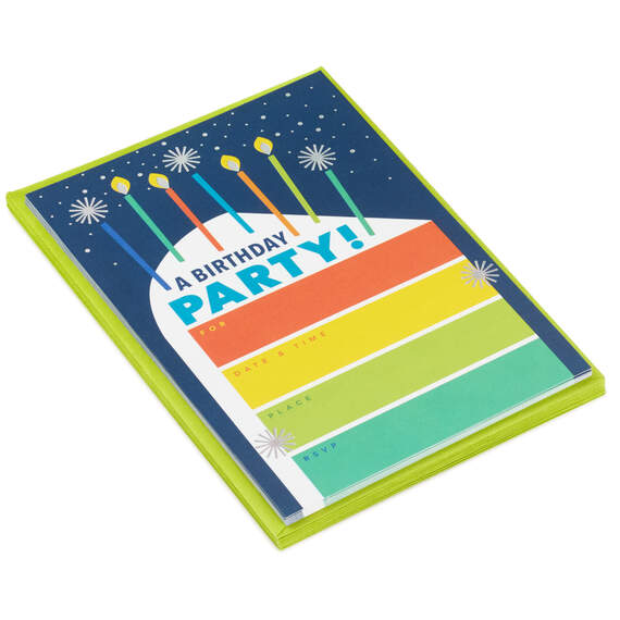 Slice of Cake Birthday Party Invitations, Pack of 10