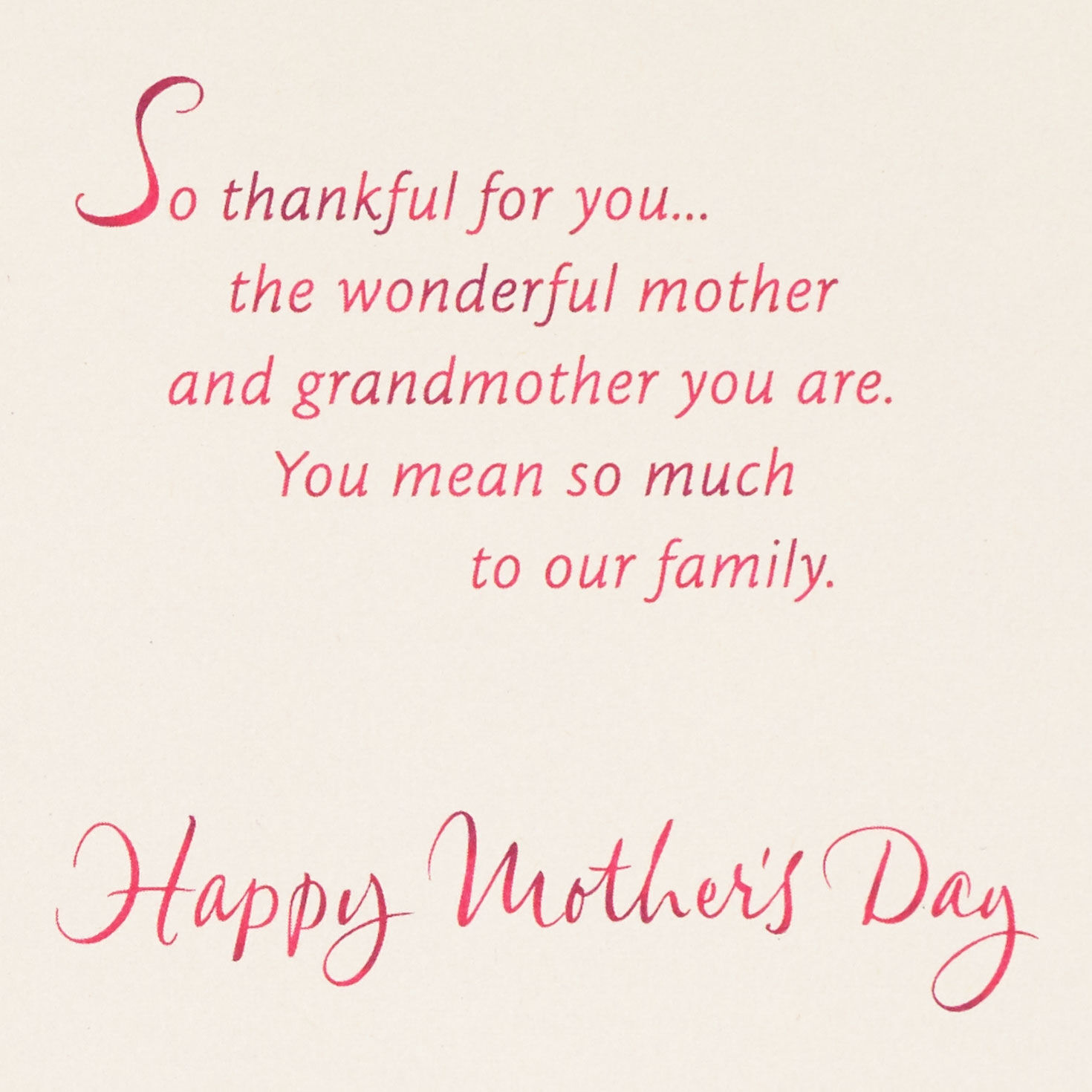 Vintage Flowers Grandmother Mother's Day Card Sentiment image number 2