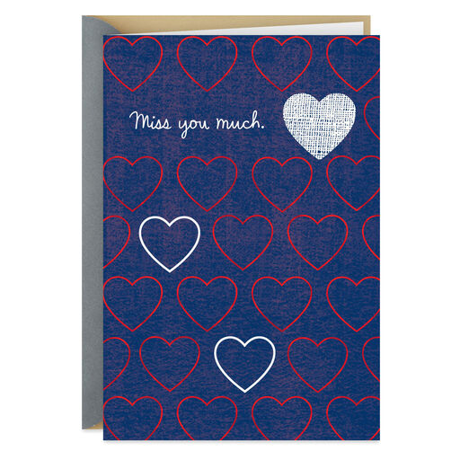 Hearts and Love Military Miss You Card, 