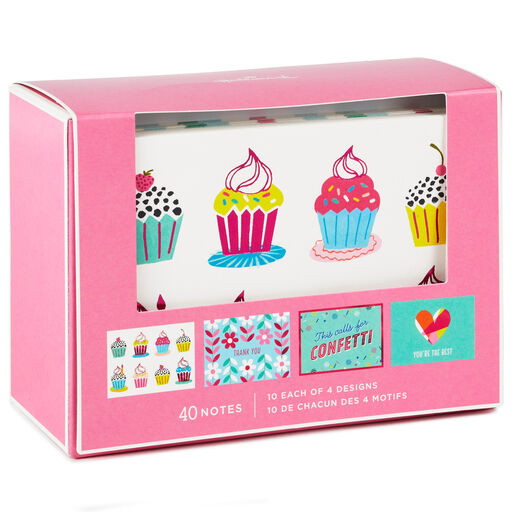 Cute Assorted Boxed Blank Note Cards Multipack, Pack of 40, 