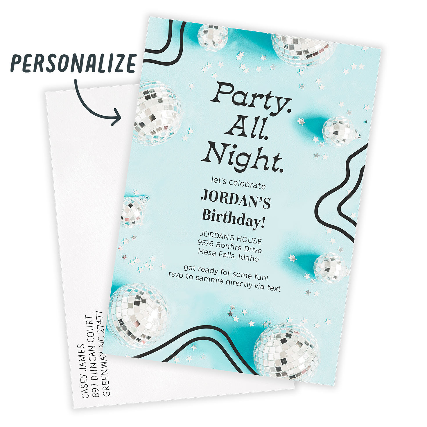 Shiny Disco Balls Party Invitation, , large image number 2