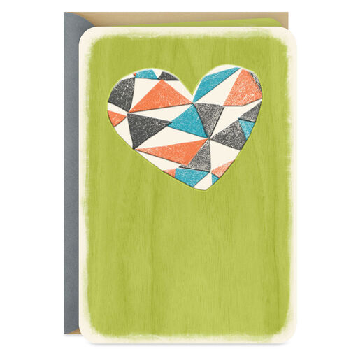 Geometric Heart Blank Card, 