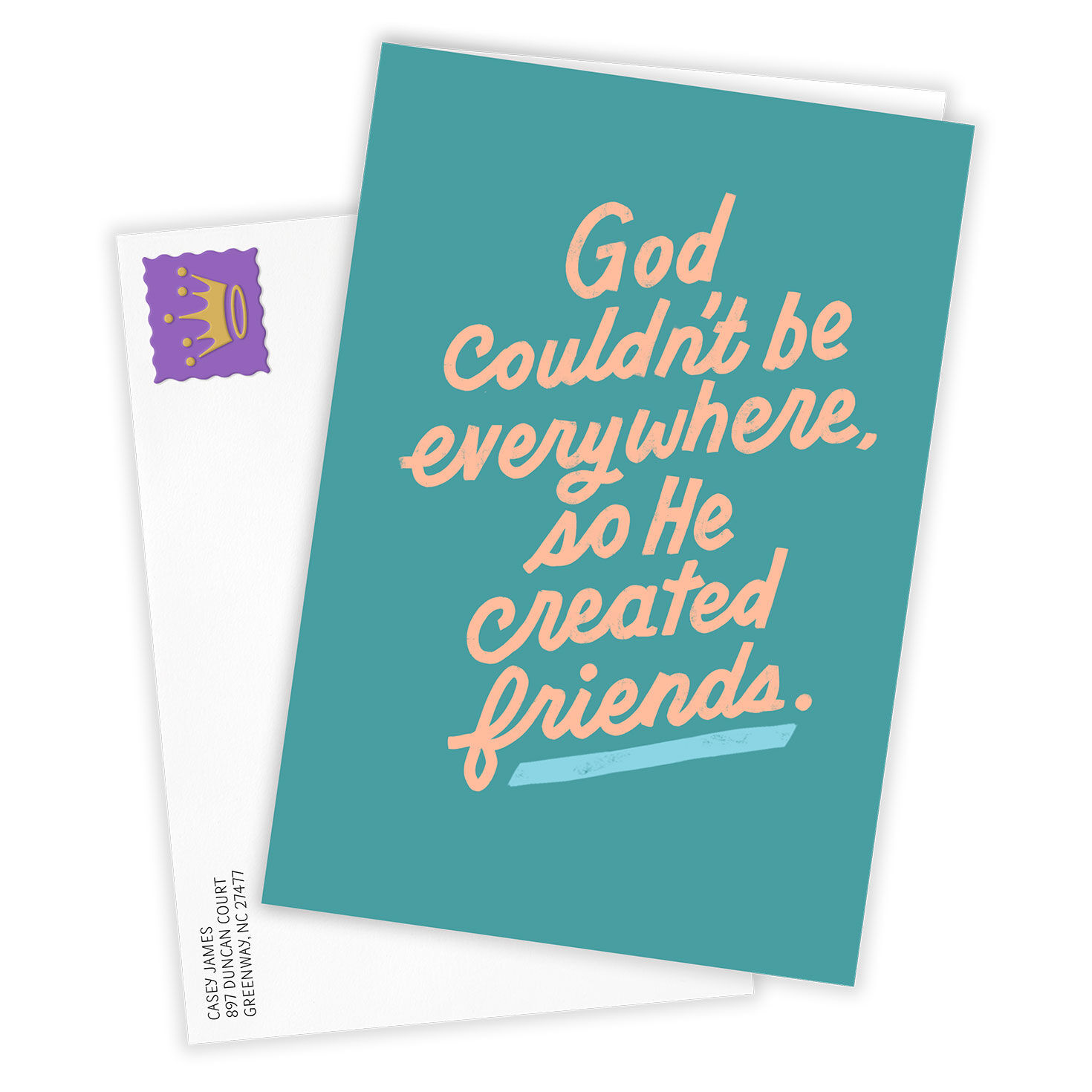 God Invented Friends Personalized Card Card Front with Envelope image number 2