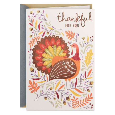 Thankful for You Thanksgiving Card, , large
