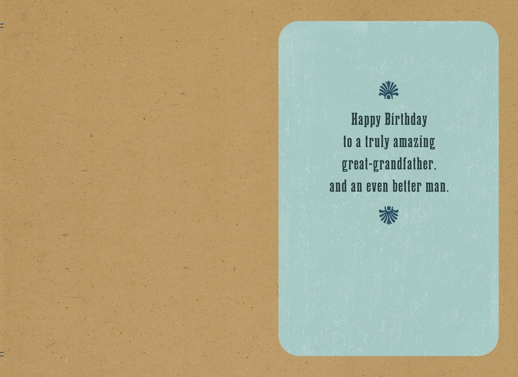 Letterpress Birthday Card for Great-Grandfather