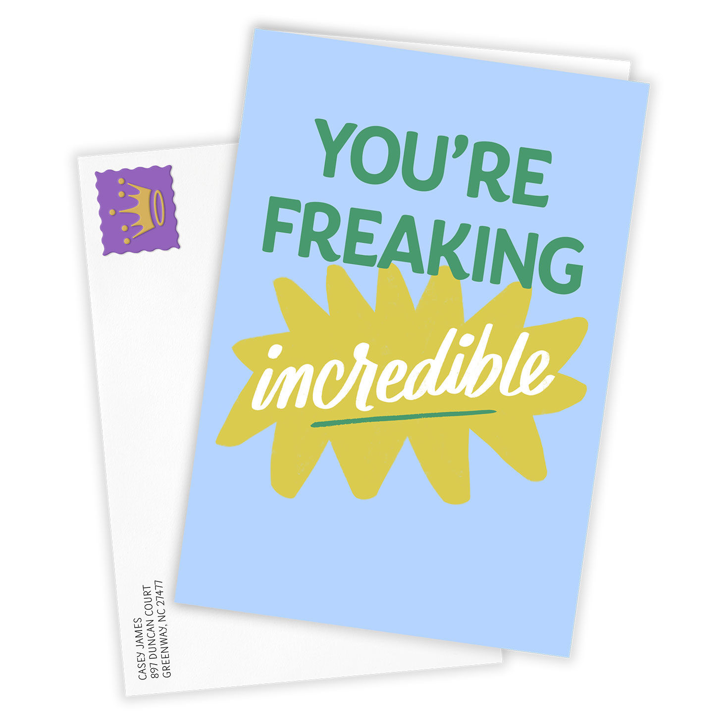 You're Freaking Incredible Personalized Card Card Front with Envelope image number 2