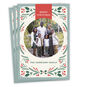 Folk Art Wreath Flat Christmas Photo Card, , large image number 1
