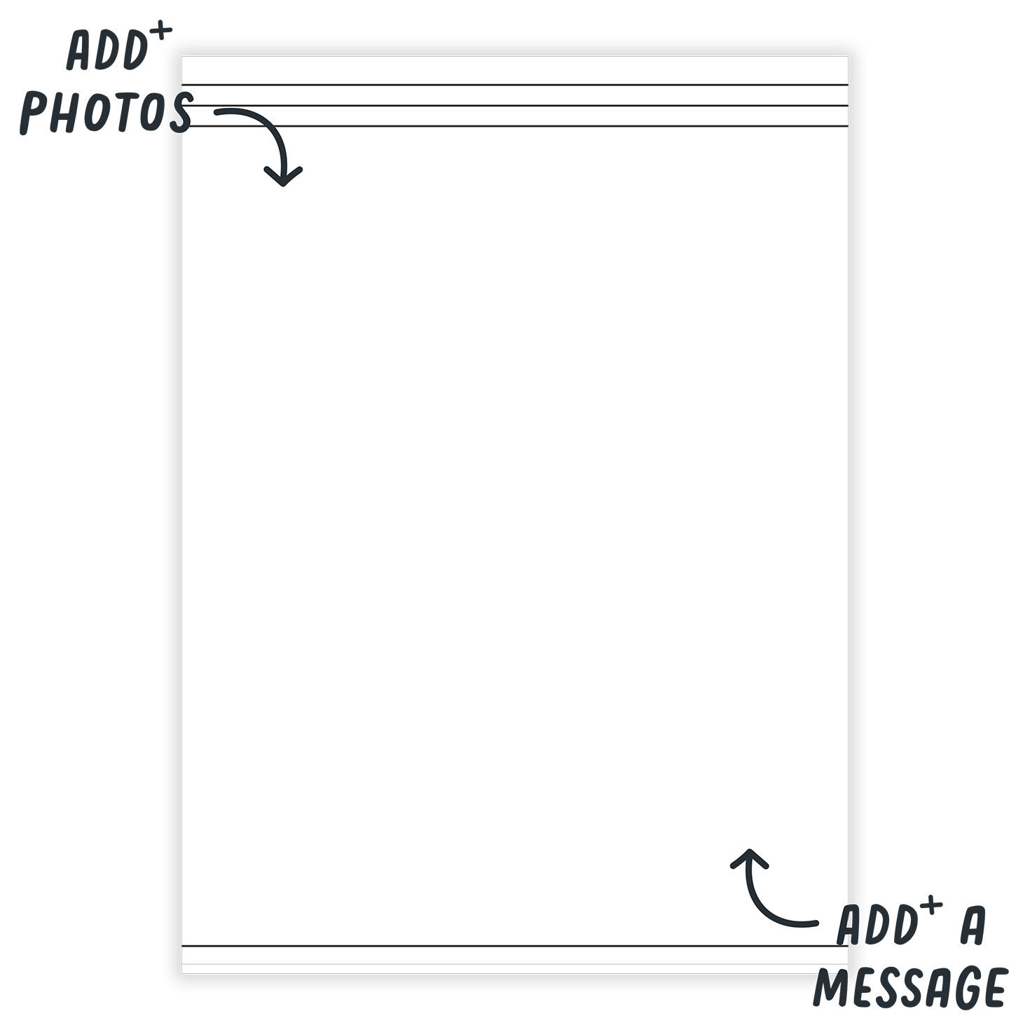 Personalized Black Lines on White Photo Card  image number 3