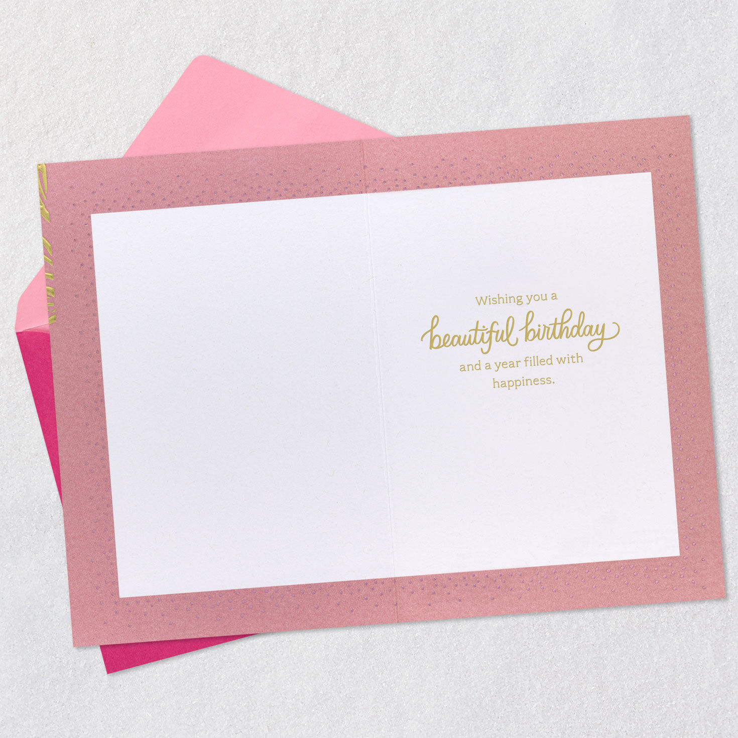 Cherry Blossoms Birthday Card Open card with envelope image number 3