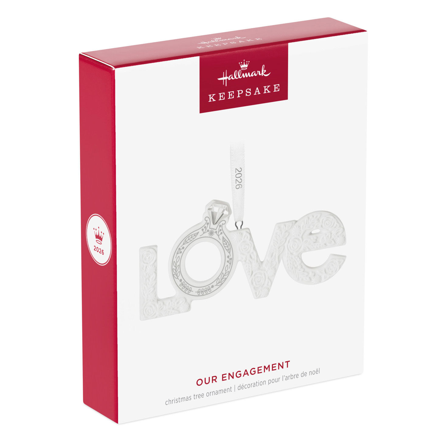Love Word Art With Ring Keepsake Ornament package front image number 7