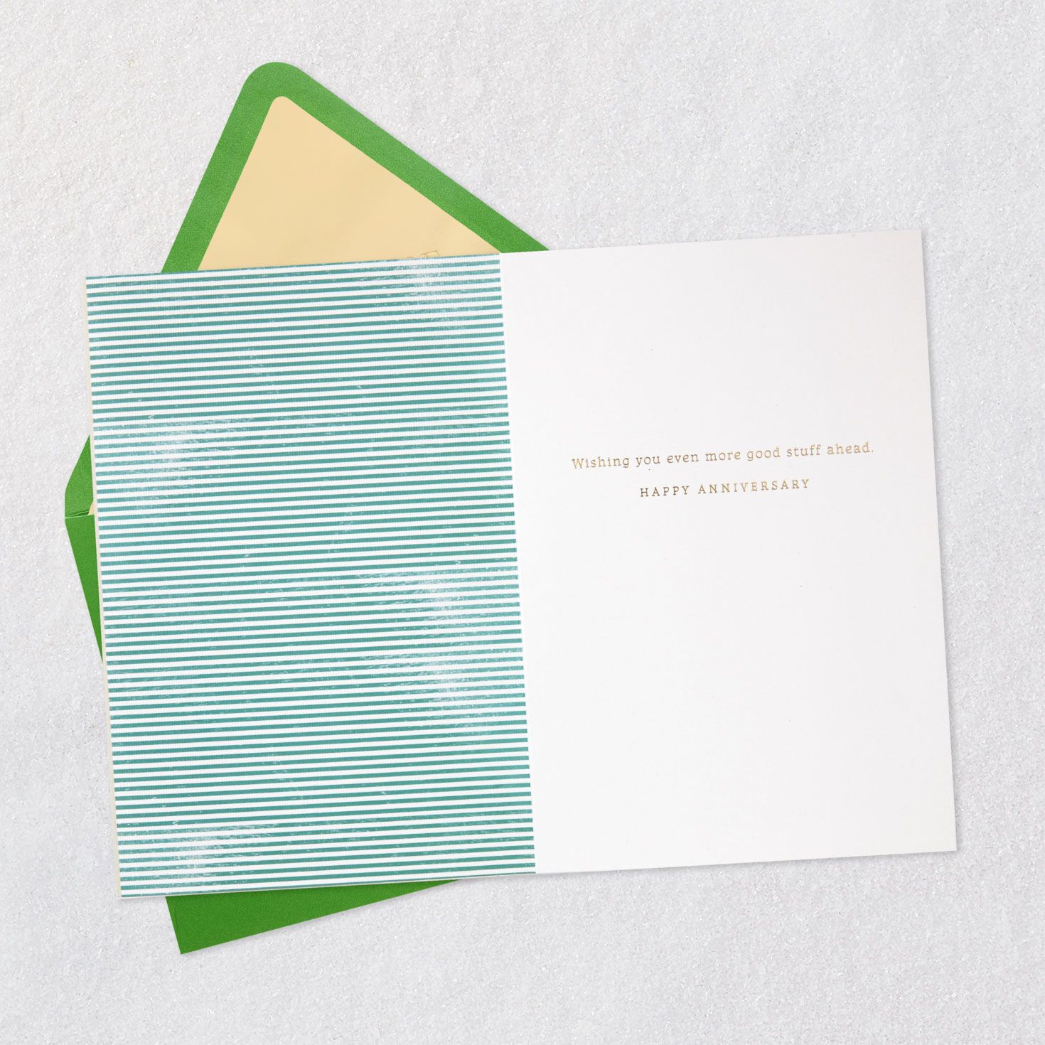 Mountains and Lake Anniversary Card for Couple Open card with envelope image number 3