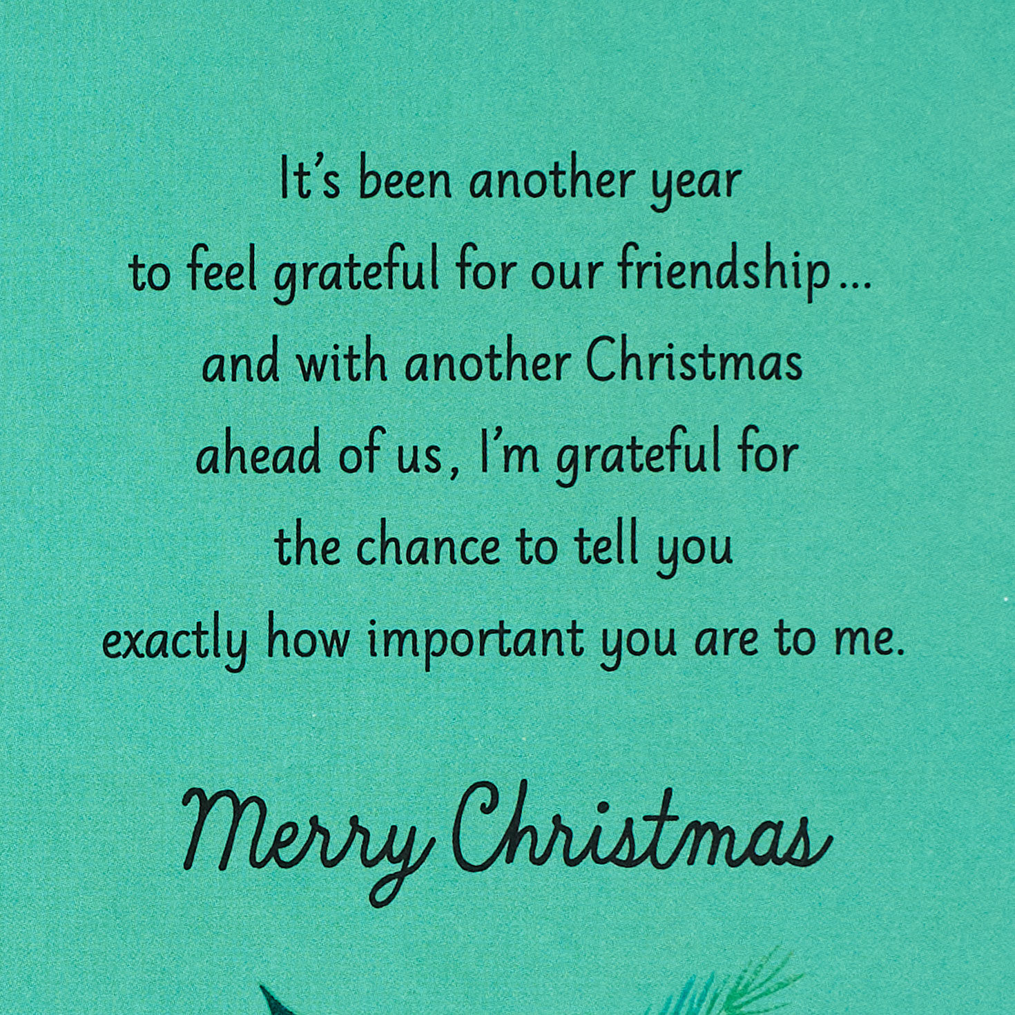 Poinsettias and Holiday Greenery Friend Christmas Card Sentiment image number 2