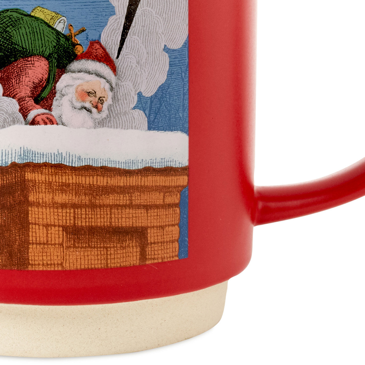 Old Santa Going Down Chimney Funny Mug upclose view image number 4