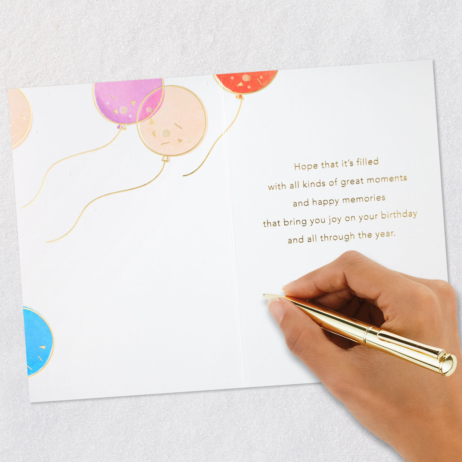 Pastel Balloons Birthday Card for Sister Signing card image number 6