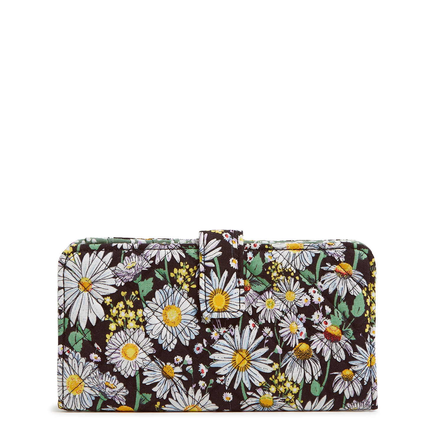 Vera Bradley RFID Finley Wallet in White Daisies