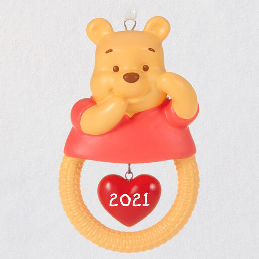 Disney Winnie the Pooh Baby's First Christmas 2021 Porcelain Ornament, 