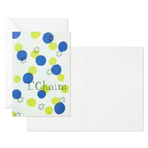 Shalom and L'Chaim Assorted Blank Cards, Pack of 8, 