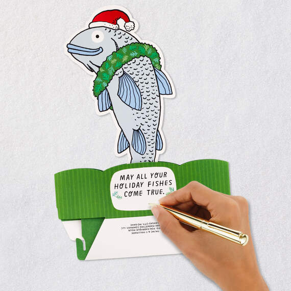 Christmas Cod Fish Pun Funny 3D Pop-Up Christmas Card, , large image number 6