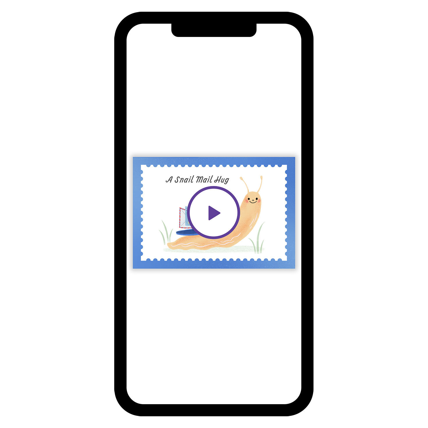 Snail Mailbox Personalized Thinking of You Card phone with card front image number 1