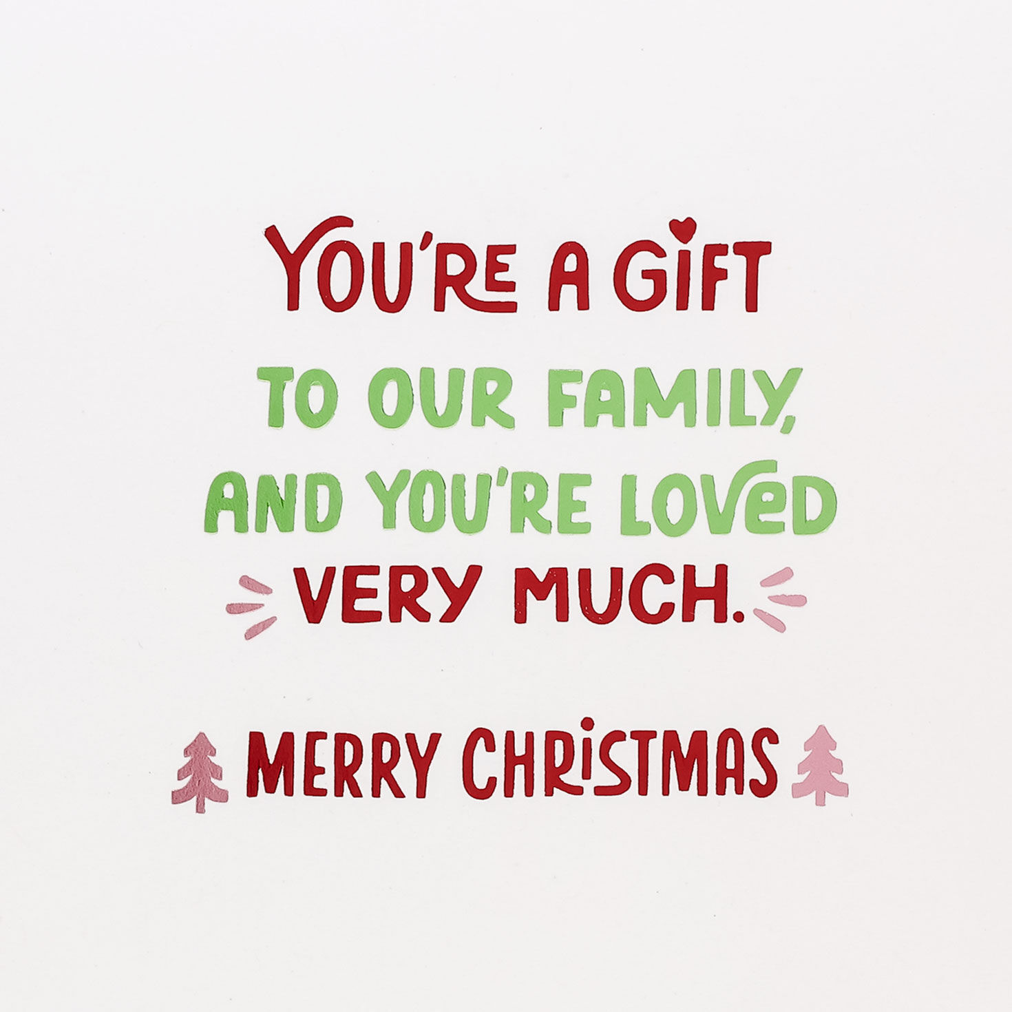 Pink and Green Lettering Christmas Card for Daughter sentiment image number 2