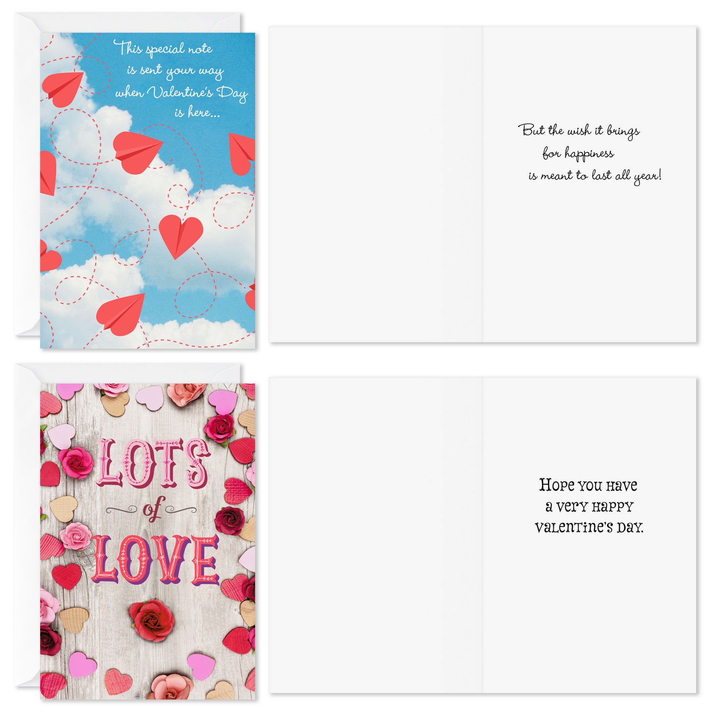 Candy Hearts and Flowers Valentine's Day Card Pack Card Front with Sentiment image number 3