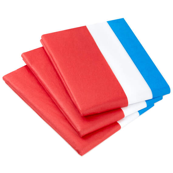 Red/White/Blue 3-Pack Bulk Tissue Paper, 120 sheets, Red/White/Blue, large image number 1