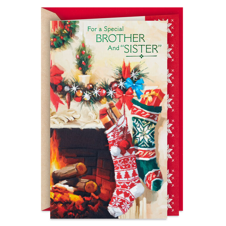Joy, Love and Memories Christmas Card for Brother and Sister-in-Law