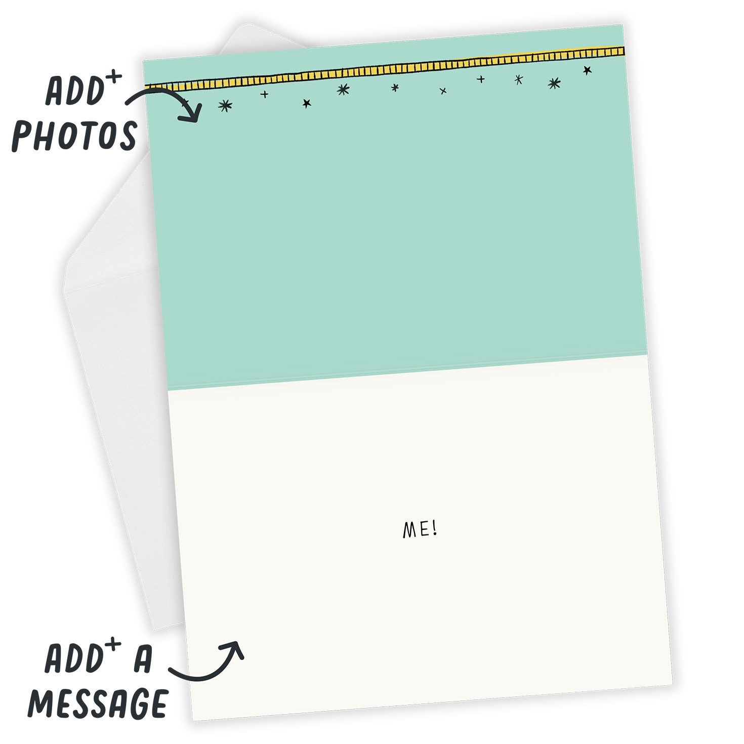 Hand-drawn Art Personalized Mother's Day Card Open Card with Envelope indicating personalization image number 4