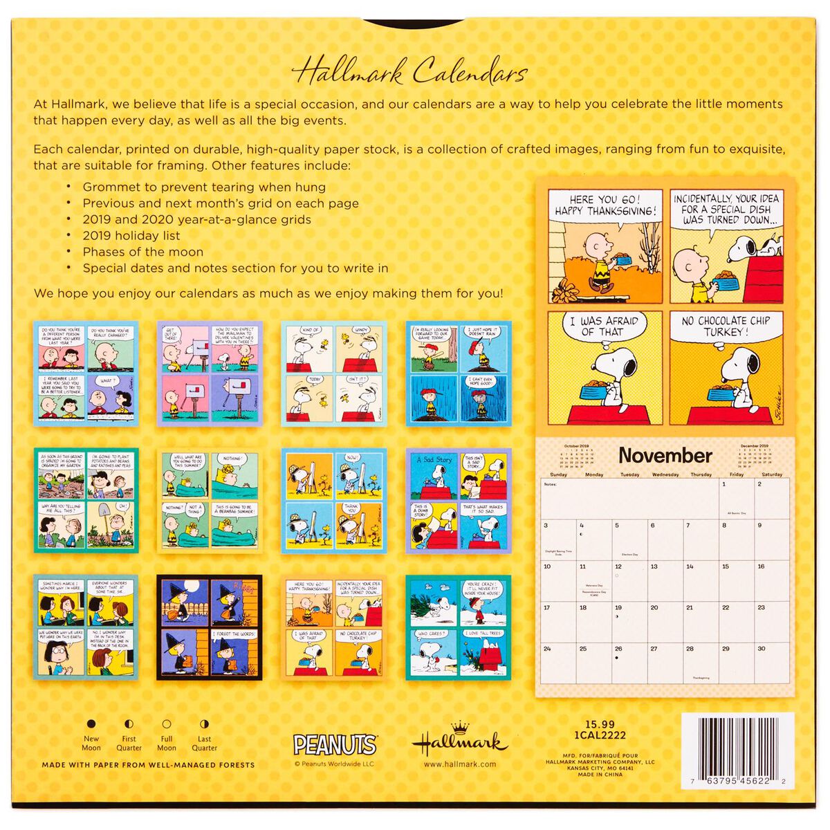Peanuts® 2019 Wall Calendar, 12Month Calendars Hallmark
