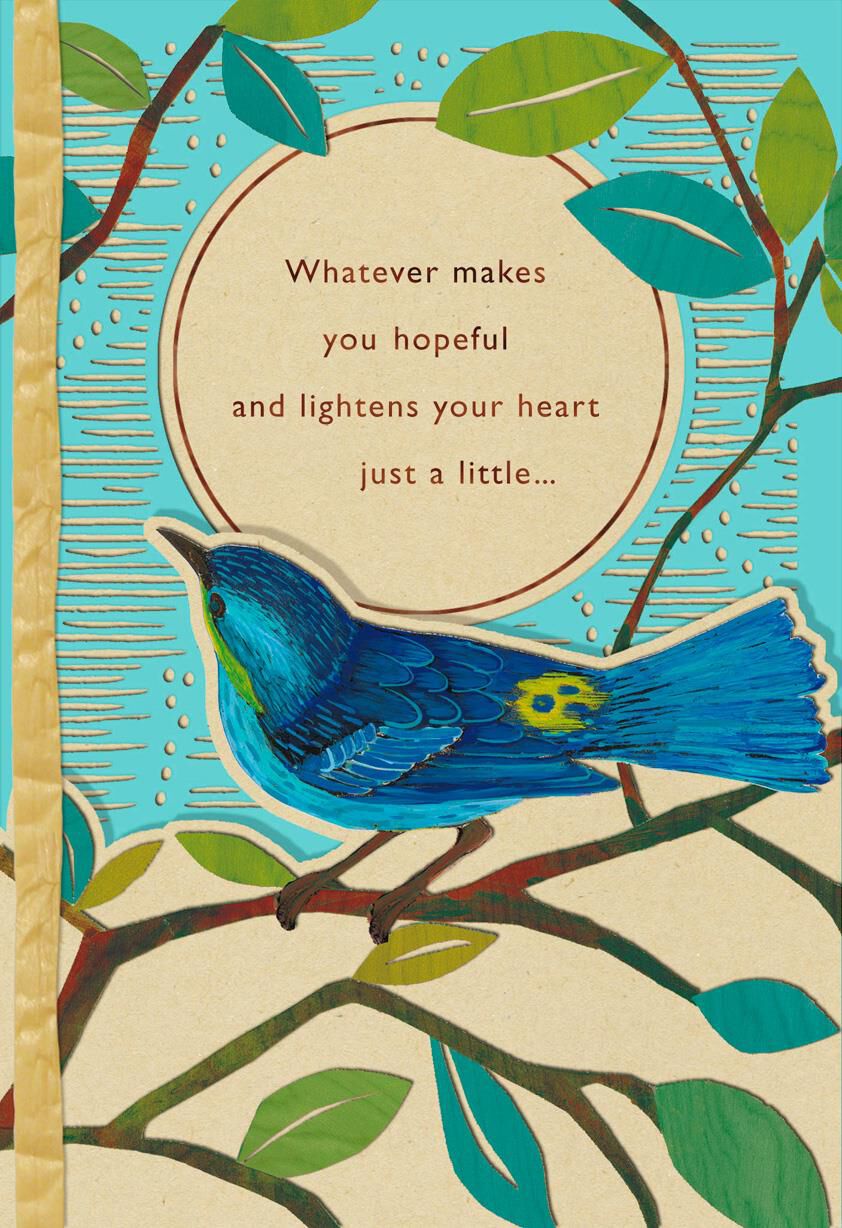 Bluebird on Branch Encouragement Card