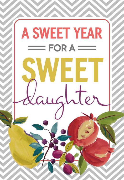 Here's to a Sweet Year Rosh Hashanah Card for Daughter, , large image number 1