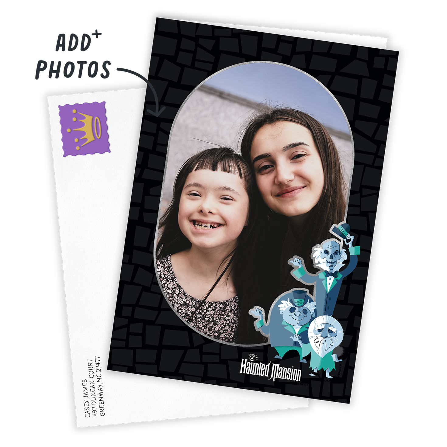 Disney The Haunted Mansion Folded Photo Card Card Front indicating personalization image number 2