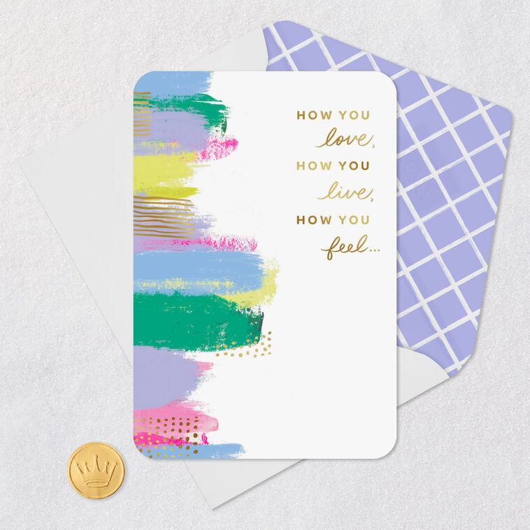Colorful Brushstrokes LGBTQ+ Encouragement Card Card Front with Envelope and Gold Seal image number 5