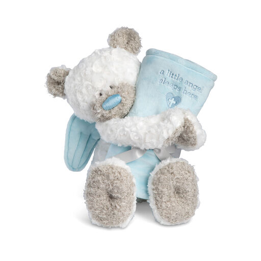 Demdaco Guardian Angel Bear and Blue Blanket, Set of 2, 