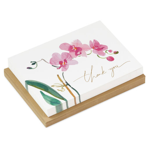 Pink Orchids Boxed Blank Thank-You Notes, Pack of 20, 