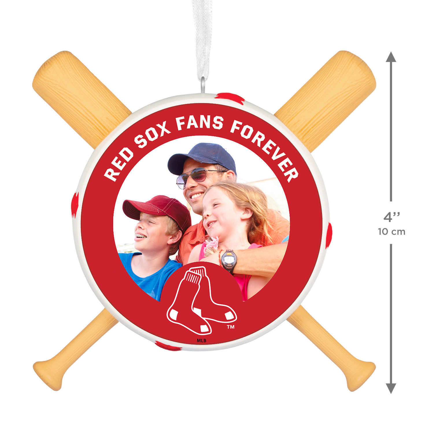 Boston Red Sox Personalized Photo Text Ornament measurement image number 4