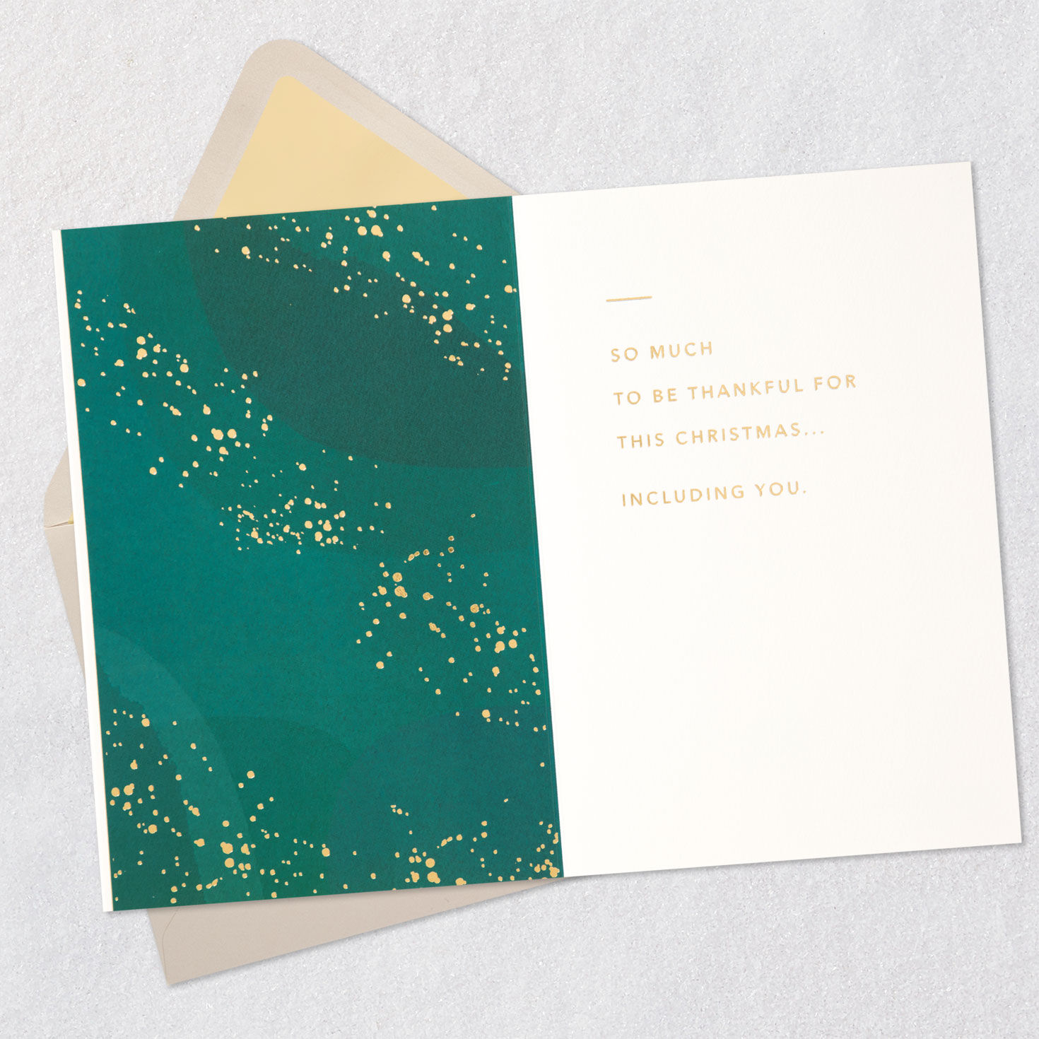 Watercolor Evergreen Trees Christmas Card Open card with envelope image number 3